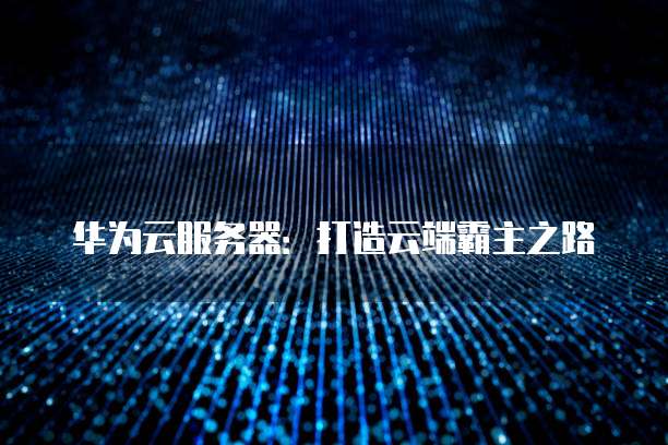 华为云服务器:打造云端霸主之路