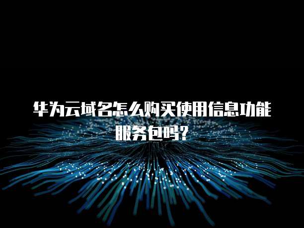 华为云域名怎么购买使用信息功能服务包吗？