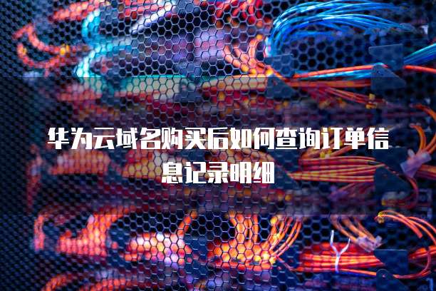 华为云域名购买后如何查询订单信息记录明细