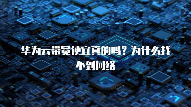 华为云带宽便宜真的吗?为什么找不到网络