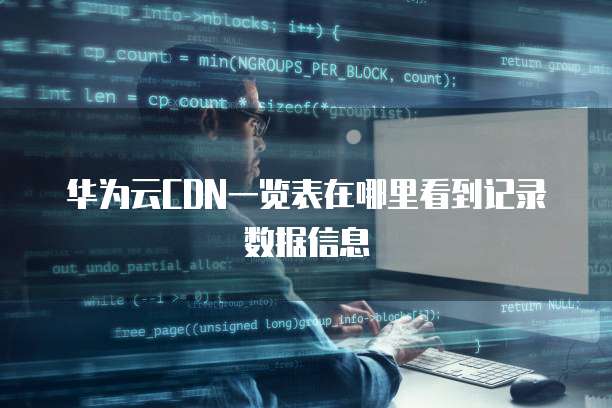 华为云CDN一览表在哪里看到记录数据信息