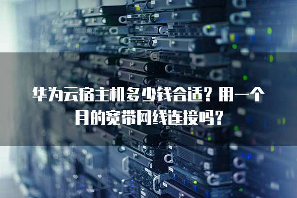 华为云宿主机多少钱合适？用一个月的宽带网线连接吗？