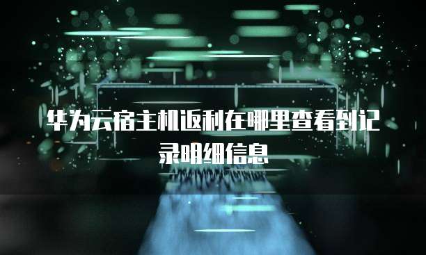 华为云宿主机返利在哪里查看到记录明细信息
