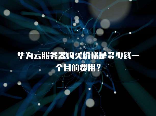 华为云服务器购买价格是多少钱一个月的费用？