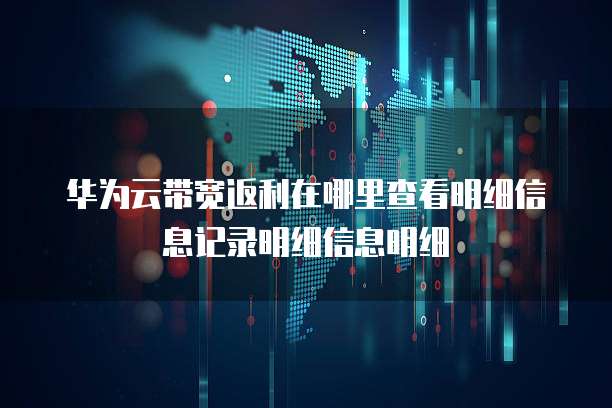 华为云带宽返利在哪里查看明细信息记录明细信息明细