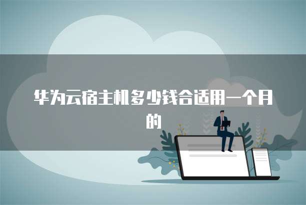 华为云宿主机多少钱合适用一个月的
