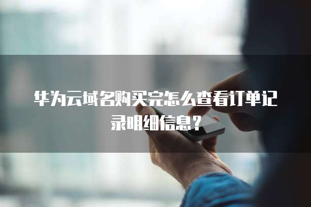 华为云域名购买完怎么查看订单记录明细信息？