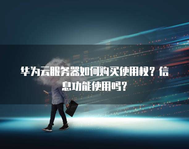 华为云服务器如何购买使用权?信息功能使用吗?