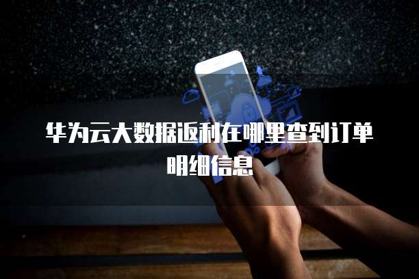 华为云大数据返利在哪里查到订单明细信息