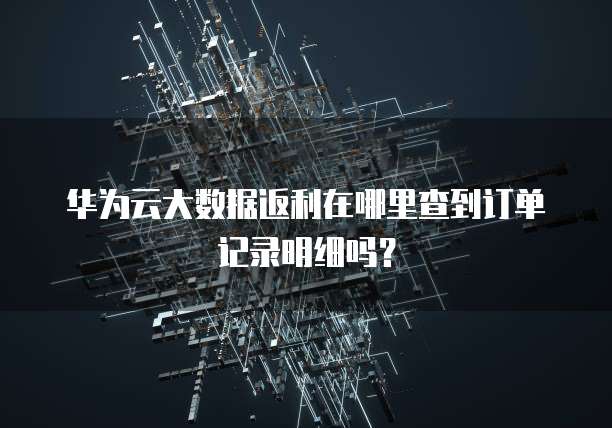 华为云大数据返利在哪里查到订单记录明细吗?