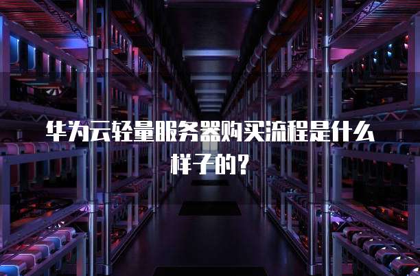 华为云轻量服务器购买流程是什么样子的?