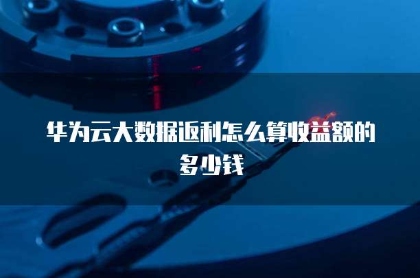 华为云大数据返利怎么算收益额的多少钱
