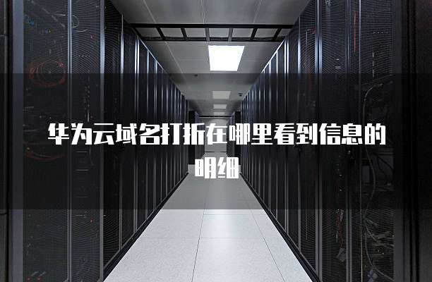 华为云域名打折在哪里看到信息的明细