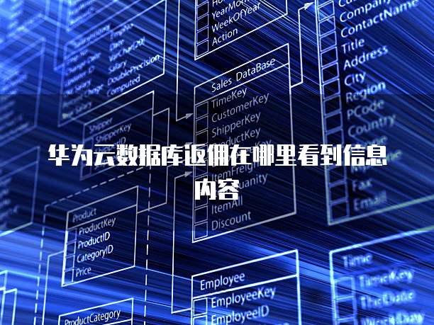 华为云数据库返佣在哪里看到信息内容