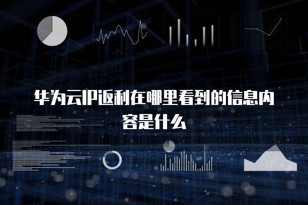 华为云IP返利在哪里看到的信息内容是什么