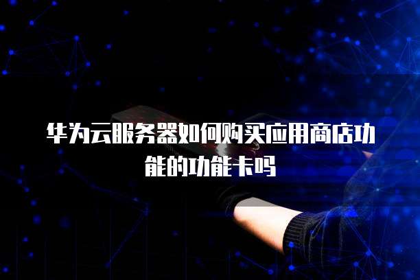 华为云服务器如何购买应用商店功能的功能卡吗