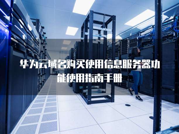 华为云域名购买使用信息服务器功能使用指南手册