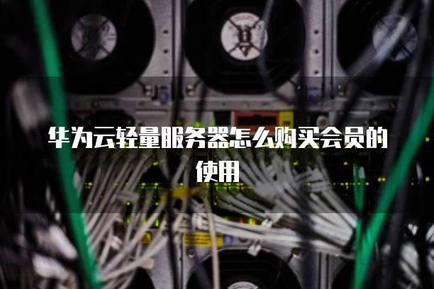 华为云轻量服务器怎么购买会员的使用