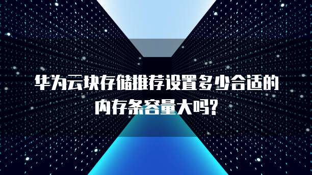 华为云块存储推荐设置多少合适的内存条容量大吗?