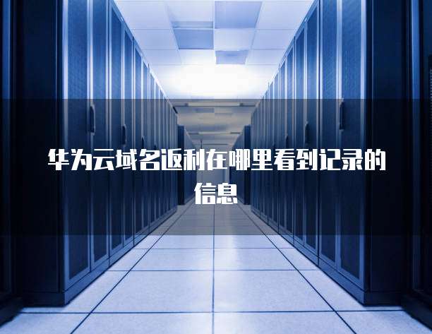 华为云域名返利在哪里看到记录的信息