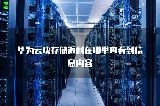 华为云块存储返利在哪里查看到信息内容