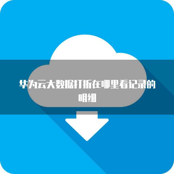 华为云大数据打折在哪里看记录的明细
