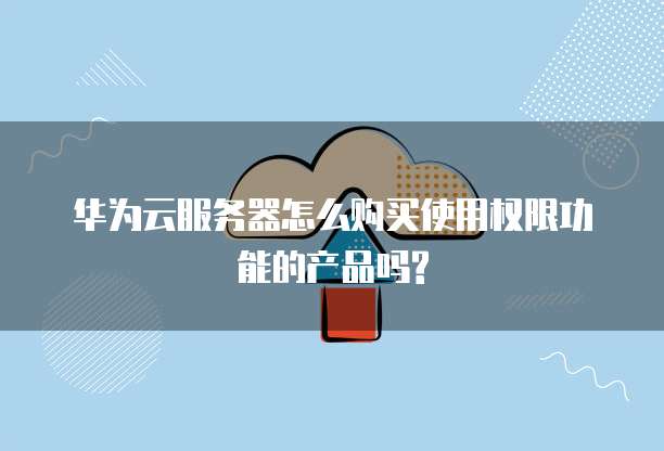华为云服务器怎么购买使用权限功能的产品吗?