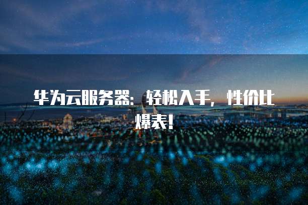 华为云服务器:轻松入手,性价比爆表!