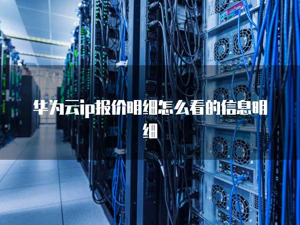 华为云ip报价明细怎么看的信息明细