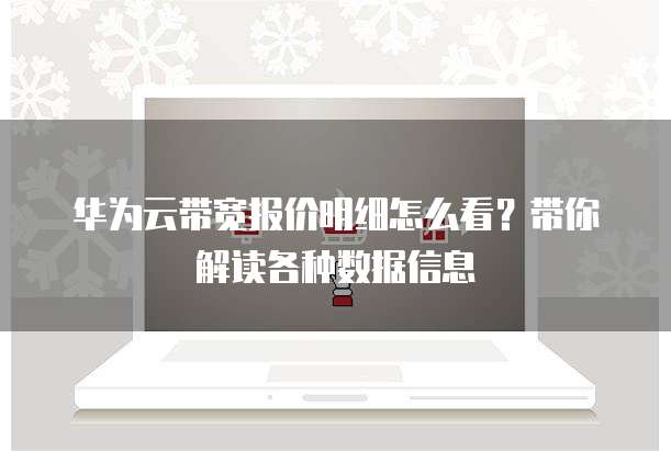 华为云带宽报价明细怎么看?带你解读各种数据信息