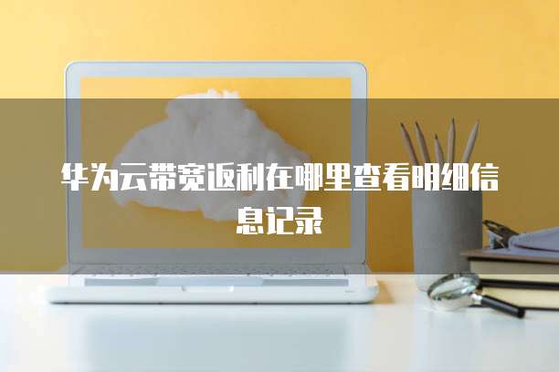 华为云带宽返利在哪里查看明细信息记录
