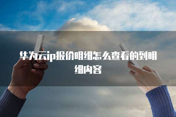华为云ip报价明细怎么查看的到明细内容
