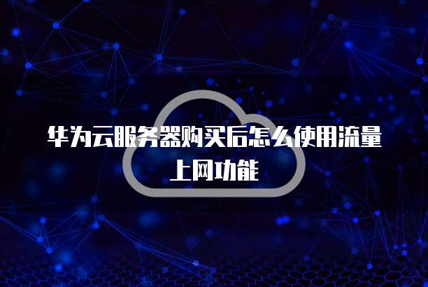 华为云服务器购买后怎么使用流量上网功能