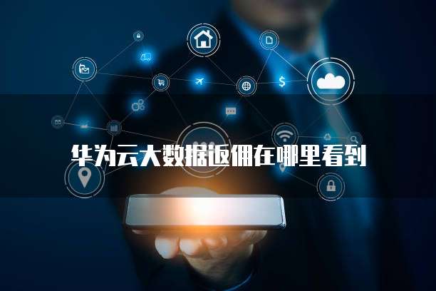 华为云大数据返佣在哪里看到