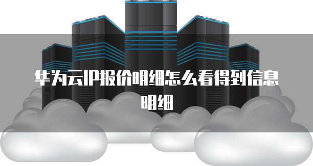 华为云IP报价明细怎么看得到信息明细