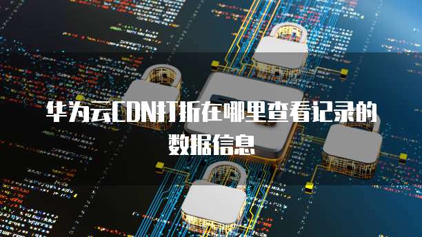 华为云CDN打折在哪里查看记录的数据信息