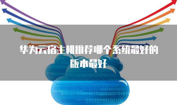 华为云宿主机推荐哪个系统最好的版本最好