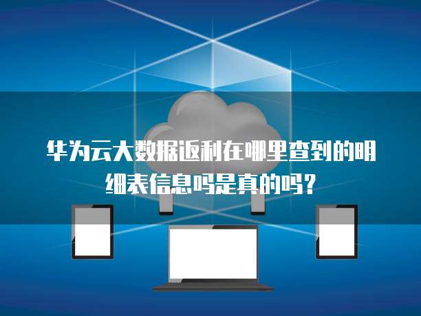 华为云大数据返利在哪里查到的明细表信息吗是真的吗?