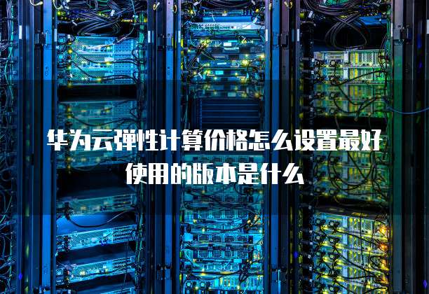 华为云弹性计算价格怎么设置最好使用的版本是什么