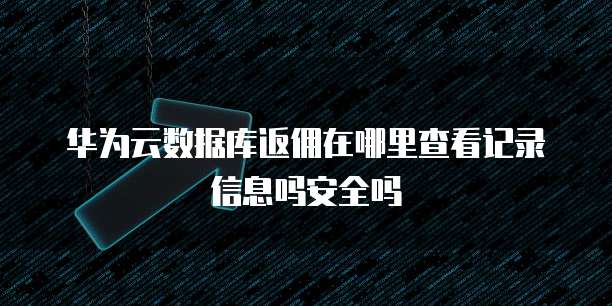 华为云数据库返佣在哪里查看记录信息吗安全吗