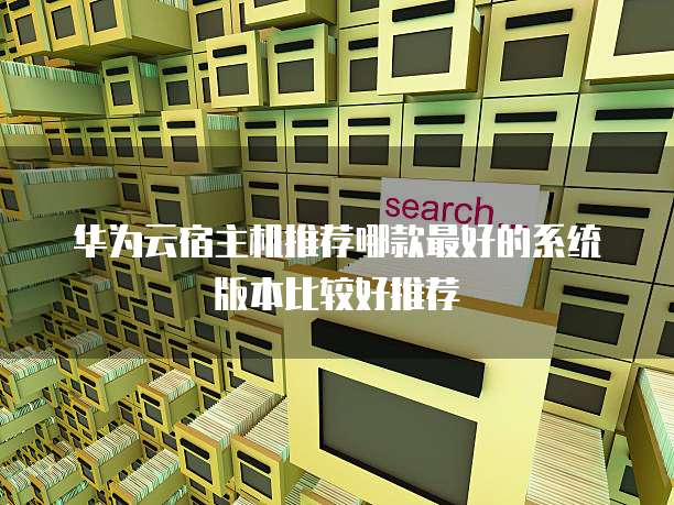 华为云宿主机推荐哪款最好的系统版本比较好推荐
