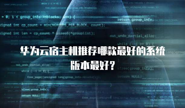 华为云宿主机推荐哪款最好的系统版本最好？