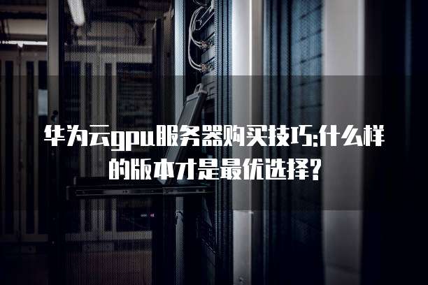 华为云gpu服务器购买技巧:什么样的版本才是最优选择?