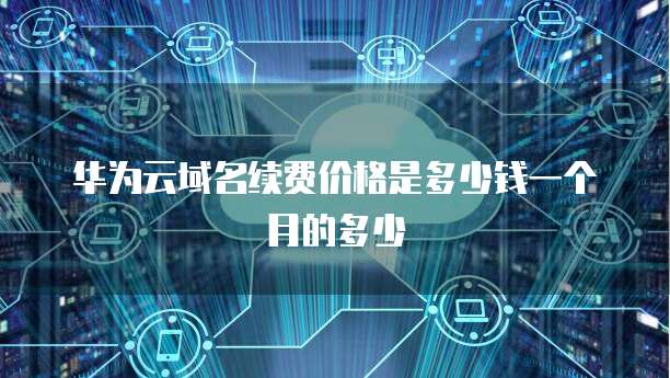 华为云域名续费价格是多少钱一个月的多少