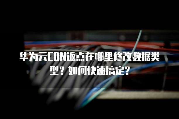 华为云CDN返点在哪里修改数据类型？如何快速搞定？