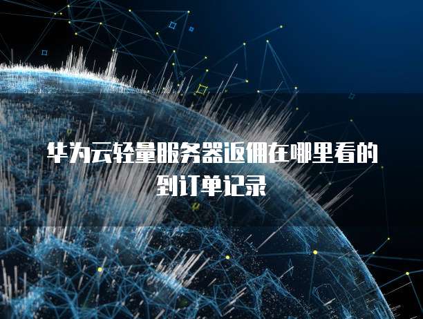 华为云轻量服务器返佣在哪里看的到订单记录