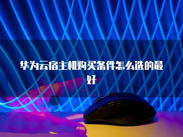 华为云宿主机购买条件怎么选的最好