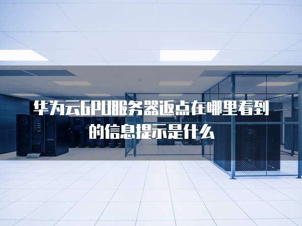 华为云GPU服务器返点在哪里看到的信息提示是什么