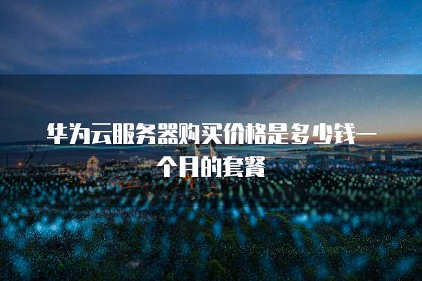 华为云服务器购买价格是多少钱一个月的套餐