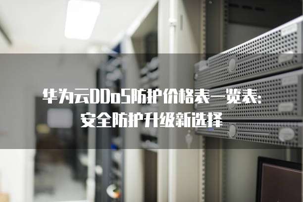 华为云DDoS防护价格表一览表:安全防护升级新选择